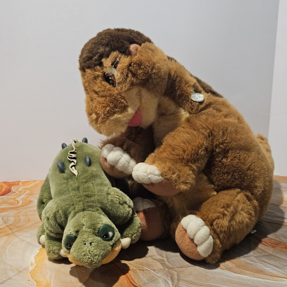Vintage Land Before Time Littlefoot GUND Spike 1988 Plush Dinosaur Lot Rare